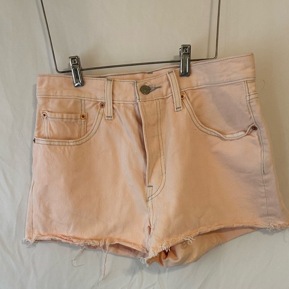 Levi’s 501 Pink Cutoff Shorts - Picture 1 of 8